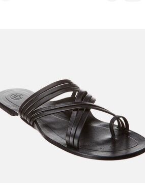 The Row Cannes Grecian Strappy Slides EU 38 Black Nappa Leather Flat Sandals